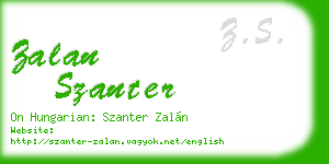 zalan szanter business card